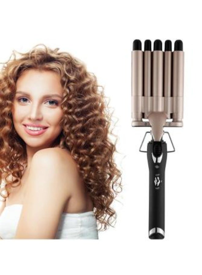 مكواة تجعيد الشعر بثلاثة أسطوانات، مقاس 1 بوصة (25 مم) مصنوعة من السيراميك والتورمالين، أداة تصفيف الشعر لعمل تموجات عميقة. - Image 3